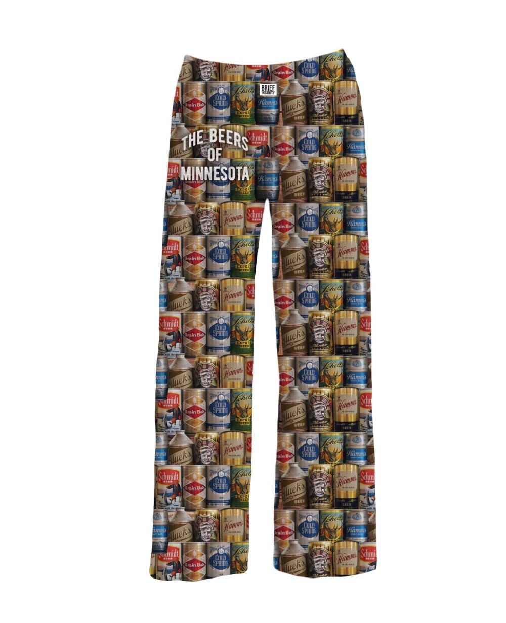 NWT Brief Insanity Beers of Minnesota Lounge Pajama Pants Unisex Size Medium